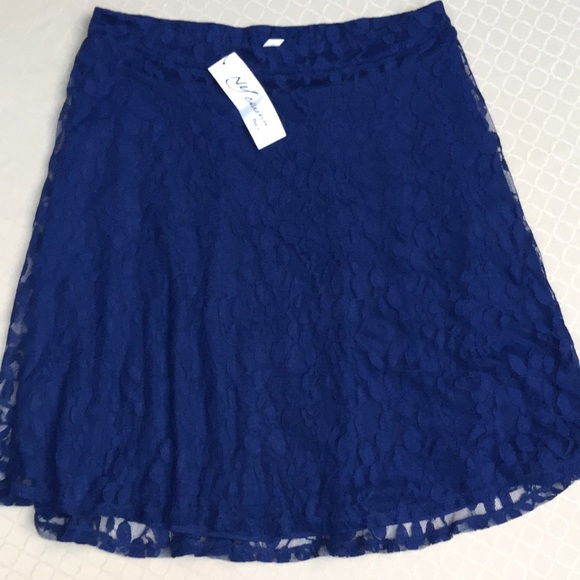 N Y Collection Dresses & Skirts - N Y Collection Ink-Blue Lace Gathered Skirt.18109
